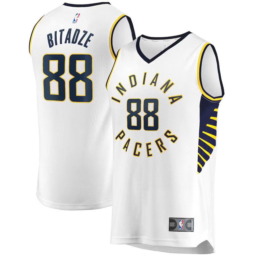 Men Indiana Pacers 88 Goga Bitadze Fanatics Branded White Fast Break Player Replica NBA Jersey
